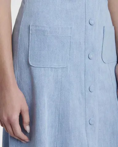 Valentino Garavani Embroidered Denim Button-Front Midi Skirt | Thumbnail 5 Valentino Garavani Embroidered Denim Button-Front Midi Skirt | Thumbnail 5
