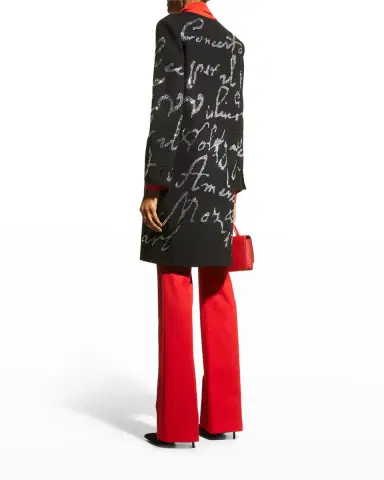 Libertine Mozart Script Embellished V-Neck Coat | Thumbnail 4 Libertine Mozart Script Embellished V-Neck Coat | Thumbnail 4