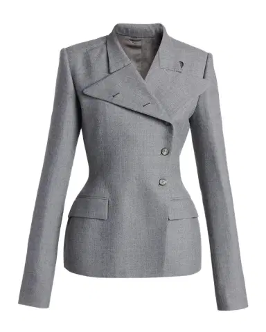 Alexander McQueen Cross Lapel Structured Wool Jacket | Thumbnail 1 Alexander McQueen Cross Lapel Structured Wool Jacket | Thumbnail 1