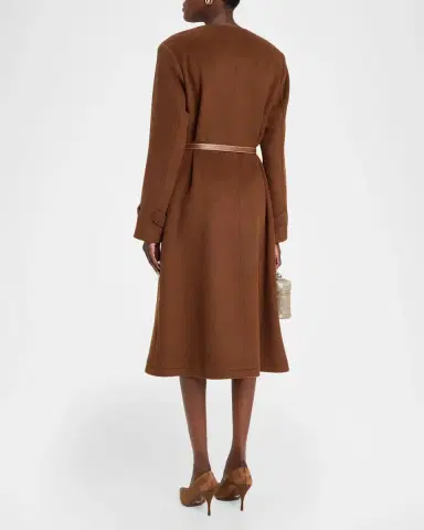 Milly Orly Belted Wool-Blend Coat | Thumbnail 3 Milly Orly Belted Wool-Blend Coat | Thumbnail 3