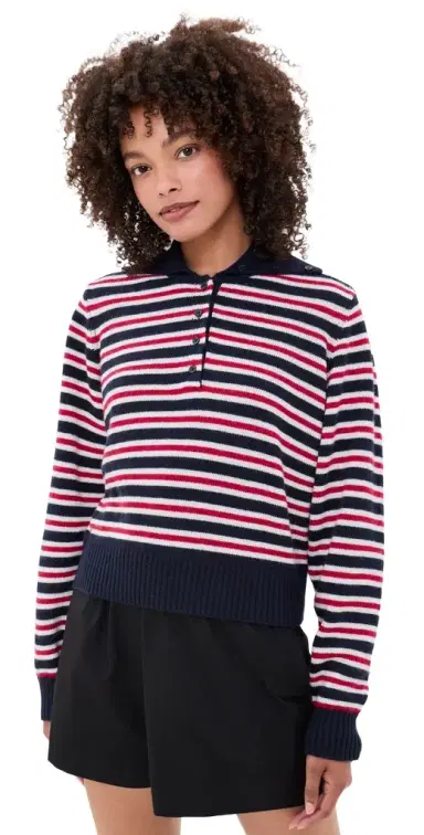 Rowing Blazers Wide Collar Polo Sweater | Thumbnail 1 Rowing Blazers Wide Collar Polo Sweater | Thumbnail 1