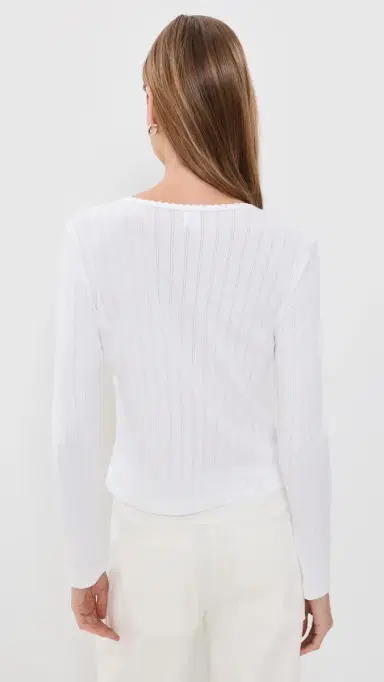LESET Pointelle Classic Cardigan | Thumbnail 3 LESET Pointelle Classic Cardigan | Thumbnail 3