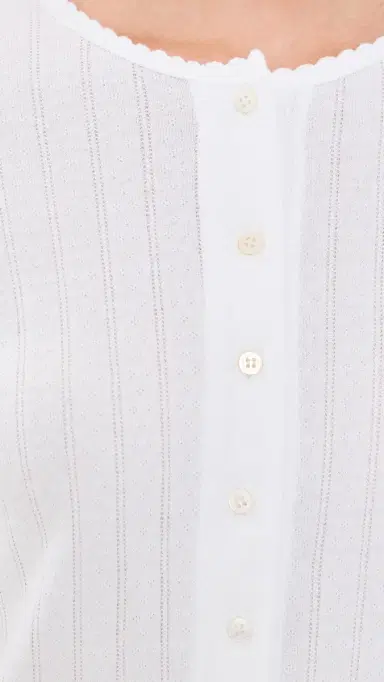 LESET Pointelle Classic Cardigan | Thumbnail 6 LESET Pointelle Classic Cardigan | Thumbnail 6