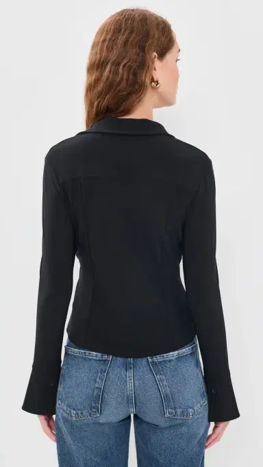 Alice + Olivia Freya Fitted Nipped Waist Button Down Top | Thumbnail 3 Alice + Olivia Freya Fitted Nipped Waist Button Down Top | Thumbnail 3