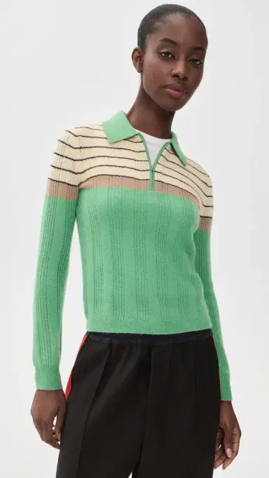 Guest In Residence Cashmere Track Polo | Thumbnail 2 Guest In Residence Cashmere Track Polo | Thumbnail 2