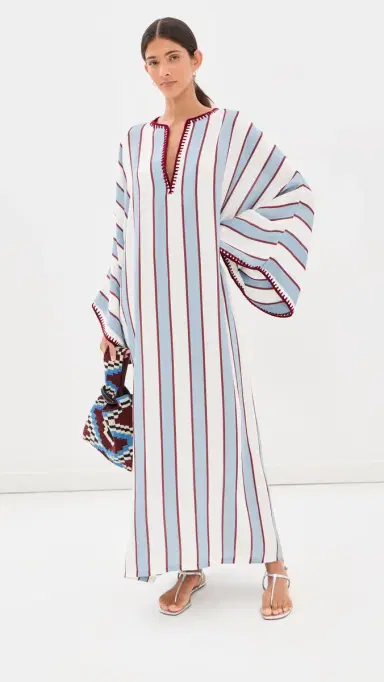 La Vie Style House Deep V Neck Maxi Caftan | Thumbnail 5 La Vie Style House Deep V Neck Maxi Caftan | Thumbnail 5