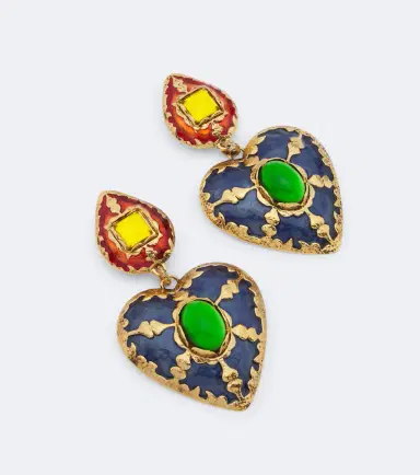 Saint Laurent Embellished clip-on earrings | Thumbnail 3 Saint Laurent Embellished clip-on earrings | Thumbnail 3