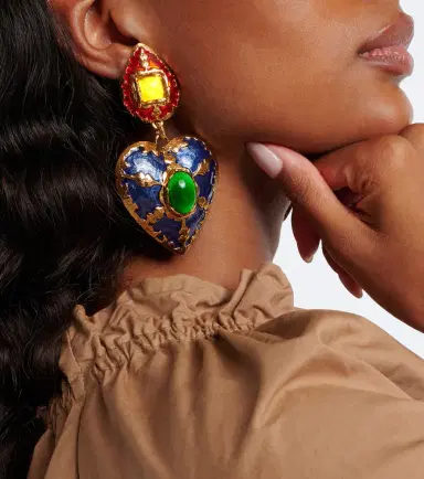 Saint Laurent Embellished clip-on earrings | Thumbnail 6 Saint Laurent Embellished clip-on earrings | Thumbnail 6
