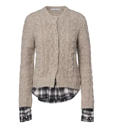 Acne Studios Layered alpaca, yak and wool-blend cardigan | Thumbnail 1 Acne Studios Layered alpaca, yak and wool-blend cardigan | Thumbnail 1