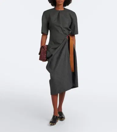 Bottega Veneta Belted wool midi dress | Thumbnail 5 Bottega Veneta Belted wool midi dress | Thumbnail 5