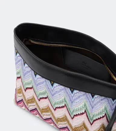 Missoni Zigzag leather-trimmed lamé pouch | Thumbnail 2 Missoni Zigzag leather-trimmed lamé pouch | Thumbnail 2