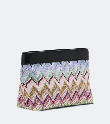 Missoni Zigzag leather-trimmed lamé pouch | Thumbnail 3 Missoni Zigzag leather-trimmed lamé pouch | Thumbnail 3