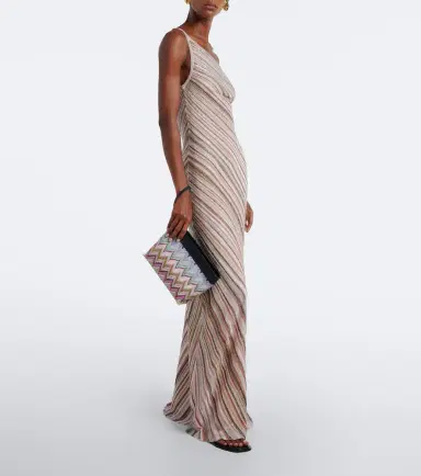 Missoni Zigzag leather-trimmed lamé pouch | Thumbnail 5 Missoni Zigzag leather-trimmed lamé pouch | Thumbnail 5