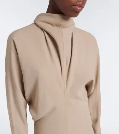 TOTEME Draped tie-neck cady midi dress | Thumbnail 3 TOTEME Draped tie-neck cady midi dress | Thumbnail 3