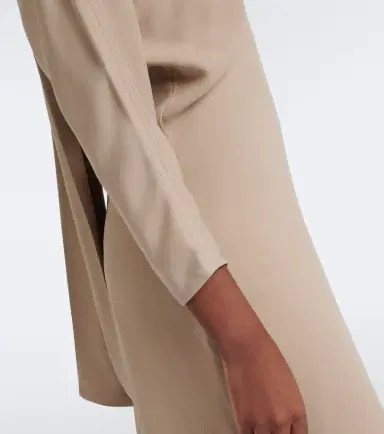 TOTEME Draped tie-neck cady midi dress | Thumbnail 4 TOTEME Draped tie-neck cady midi dress | Thumbnail 4