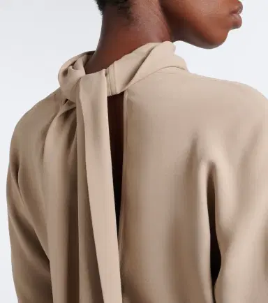 TOTEME Draped tie-neck cady midi dress | Thumbnail 5 TOTEME Draped tie-neck cady midi dress | Thumbnail 5
