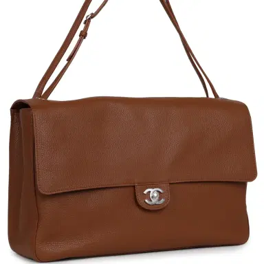 Chanel Chanel Maxi "Souplissimo" Large Flap Bag Camel Grained Calfskin Silver Hardware | Thumbnail 2 Chanel Chanel Maxi "Souplissimo" Large Flap Bag Camel Grained Calfskin Silver Hardware | Thumbnail 2