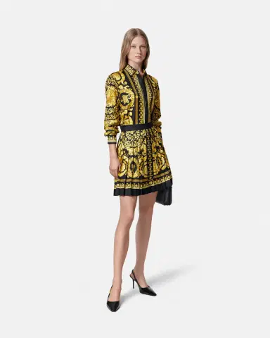 Versace Printed Silk Twill Pleated Mini Skirt | Thumbnail 2 Versace Printed Silk Twill Pleated Mini Skirt | Thumbnail 2