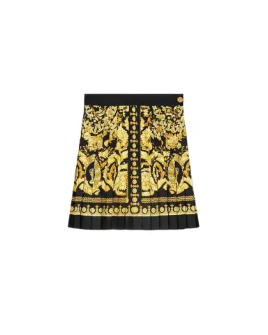 Versace Printed Silk Twill Pleated Mini Skirt | Thumbnail 1 Versace Printed Silk Twill Pleated Mini Skirt | Thumbnail 1