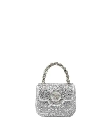 Versace La Medusa Embellished Satin Mini Bag | Thumbnail 1 Versace La Medusa Embellished Satin Mini Bag | Thumbnail 1