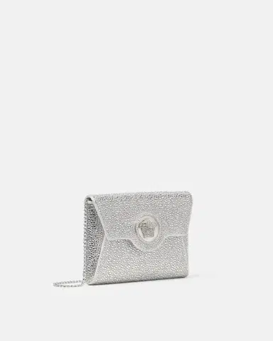Versace La Medusa Embellished Satin Clutch | Thumbnail 2 Versace La Medusa Embellished Satin Clutch | Thumbnail 2