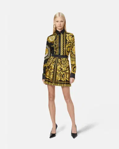 Versace Printed Silk Twill Pleated Mini Skirt | Thumbnail 2 Versace Printed Silk Twill Pleated Mini Skirt | Thumbnail 2
