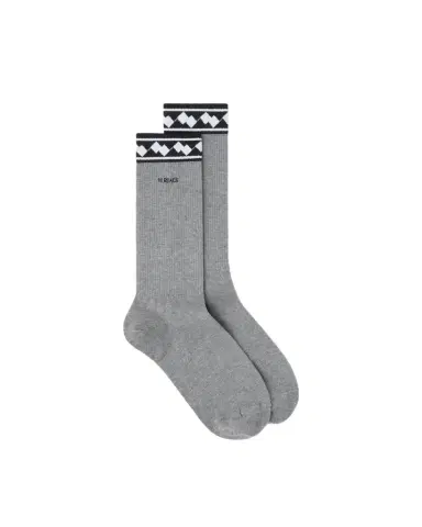 Versace Embroidered-Logo Cotton Ribbed Socks | Thumbnail 1 Versace Embroidered-Logo Cotton Ribbed Socks | Thumbnail 1