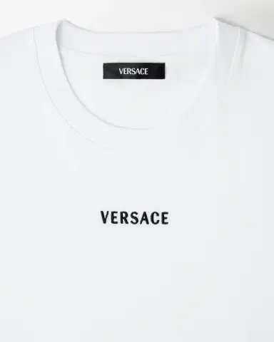 Versace Embroidered Cotton-Jersey Slim T-Shirt | Thumbnail 2 Versace Embroidered Cotton-Jersey Slim T-Shirt | Thumbnail 2