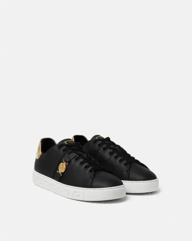 Versace Greca Leather Sneakers | Thumbnail 2 Versace Greca Leather Sneakers | Thumbnail 2