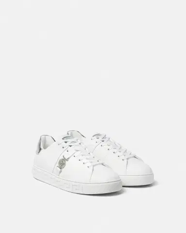Versace Greca Leather Sneakers | Thumbnail 2 Versace Greca Leather Sneakers | Thumbnail 2