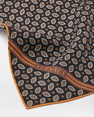 Versace Printed Silk Twill Pocket Square | Thumbnail 2 Versace Printed Silk Twill Pocket Square | Thumbnail 2