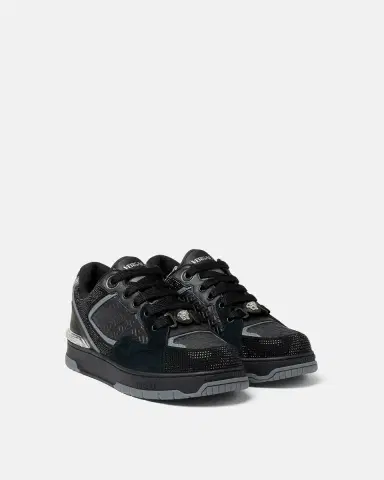 Versace Biggie Basket Embellished Leather Sneakers | Thumbnail 2 Versace Biggie Basket Embellished Leather Sneakers | Thumbnail 2