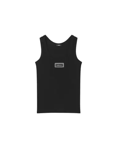 Versace Ribbed Stretch Cotton Tank Top | Thumbnail 1 Versace Ribbed Stretch Cotton Tank Top | Thumbnail 1