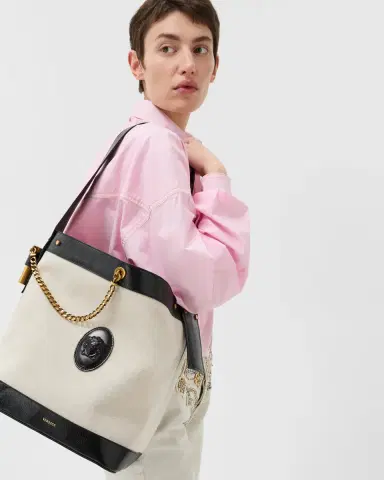 Versace Pivot Large Canvas Bucket Bag | Thumbnail 2 Versace Pivot Large Canvas Bucket Bag | Thumbnail 2