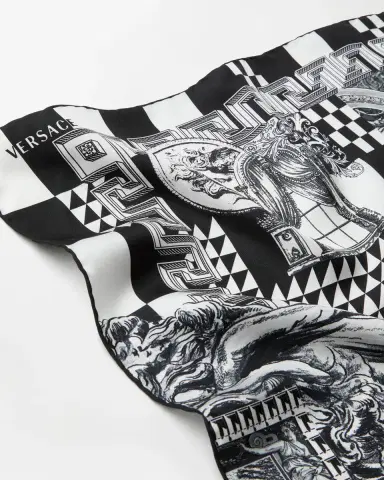 Versace Printed Silk Twill Scarf 55 cm | Thumbnail 2 Versace Printed Silk Twill Scarf 55 cm | Thumbnail 2