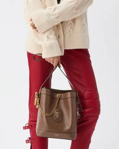 Versace Pivot Small Leather Bucket Bag | Thumbnail 2 Versace Pivot Small Leather Bucket Bag | Thumbnail 2