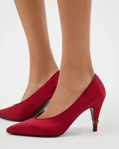 Versace Gianni Satin Pumps 90 mm | Thumbnail 2 Versace Gianni Satin Pumps 90 mm | Thumbnail 2