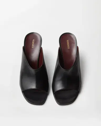 Versace Giulietta Leather Mules 80 mm | Thumbnail 2 Versace Giulietta Leather Mules 80 mm | Thumbnail 2
