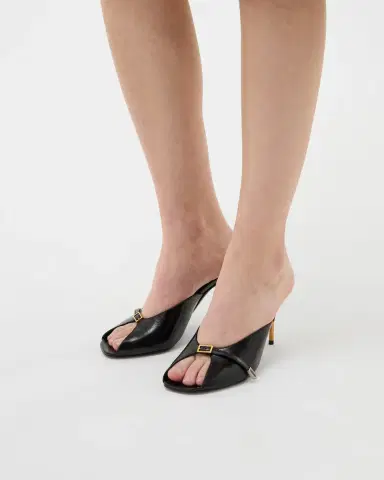 Versace Nyx Leather Mules 80 mm | Thumbnail 2 Versace Nyx Leather Mules 80 mm | Thumbnail 2