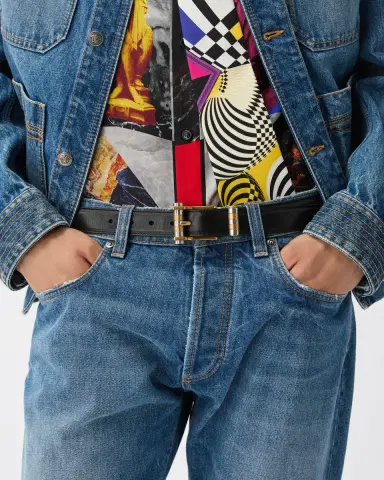 Versace Leather Belt 3 cm | Thumbnail 2 Versace Leather Belt 3 cm | Thumbnail 2