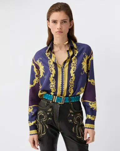 Versace Printed Silk Twill Shirt | Thumbnail 2 Versace Printed Silk Twill Shirt | Thumbnail 2