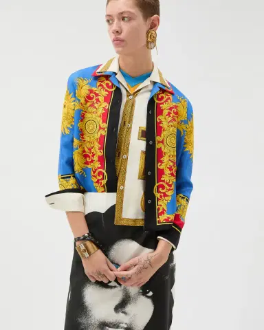 Versace Printed Silk Twill Shirt | Thumbnail 2 Versace Printed Silk Twill Shirt | Thumbnail 2