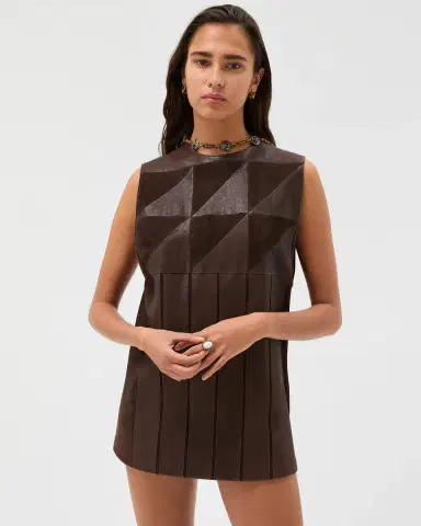 Versace Leather Patchwork Mini Dress | Thumbnail 2 Versace Leather Patchwork Mini Dress | Thumbnail 2