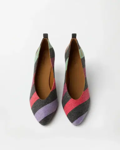 Versace Tina Striped Denim Pumps 65 mm | Thumbnail 2 Versace Tina Striped Denim Pumps 65 mm | Thumbnail 2