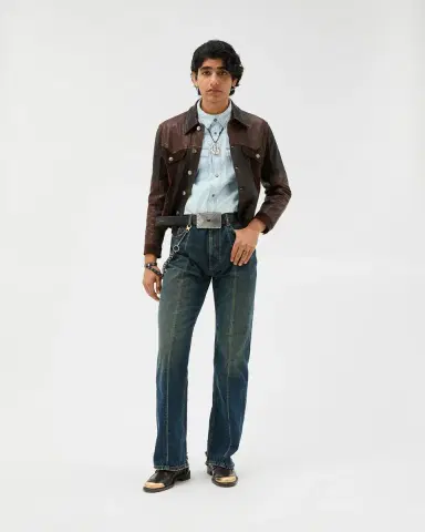Versace Distressed Straight Jeans | Thumbnail 2 Versace Distressed Straight Jeans | Thumbnail 2