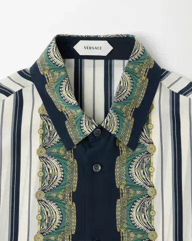 Versace Printed Silk Crêpe De Chine Regular Shirt | Thumbnail 2 Versace Printed Silk Crêpe De Chine Regular Shirt | Thumbnail 2