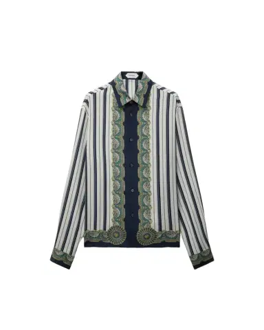 Versace Printed Silk Crêpe De Chine Regular Shirt | Thumbnail 1 Versace Printed Silk Crêpe De Chine Regular Shirt | Thumbnail 1
