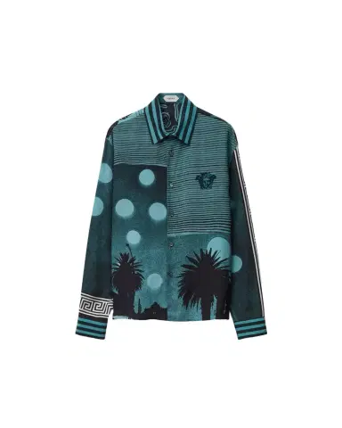 Versace Printed Silk Crêpe De Chine Regular Shirt | Thumbnail 1 Versace Printed Silk Crêpe De Chine Regular Shirt | Thumbnail 1