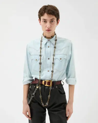 Versace Denim Chambray Shirt | Thumbnail 2 Versace Denim Chambray Shirt | Thumbnail 2