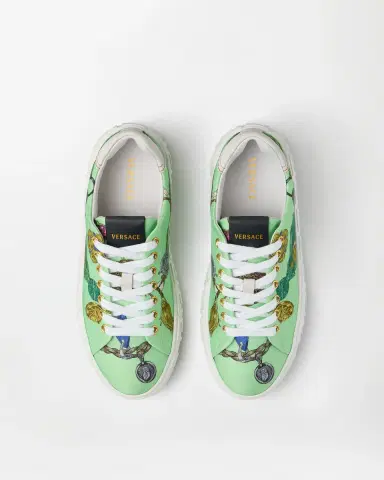Versace Greca Printed Canvas Sneakers | Thumbnail 2 Versace Greca Printed Canvas Sneakers | Thumbnail 2